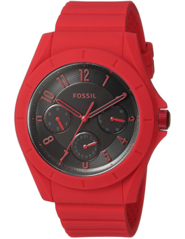 Watch strap (Strap + Case combination) Fossil FS5289 Silicone Red 22mm